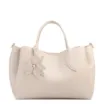  Bolsa Tote Média Couro Off White Pingente Flor - imagem 1