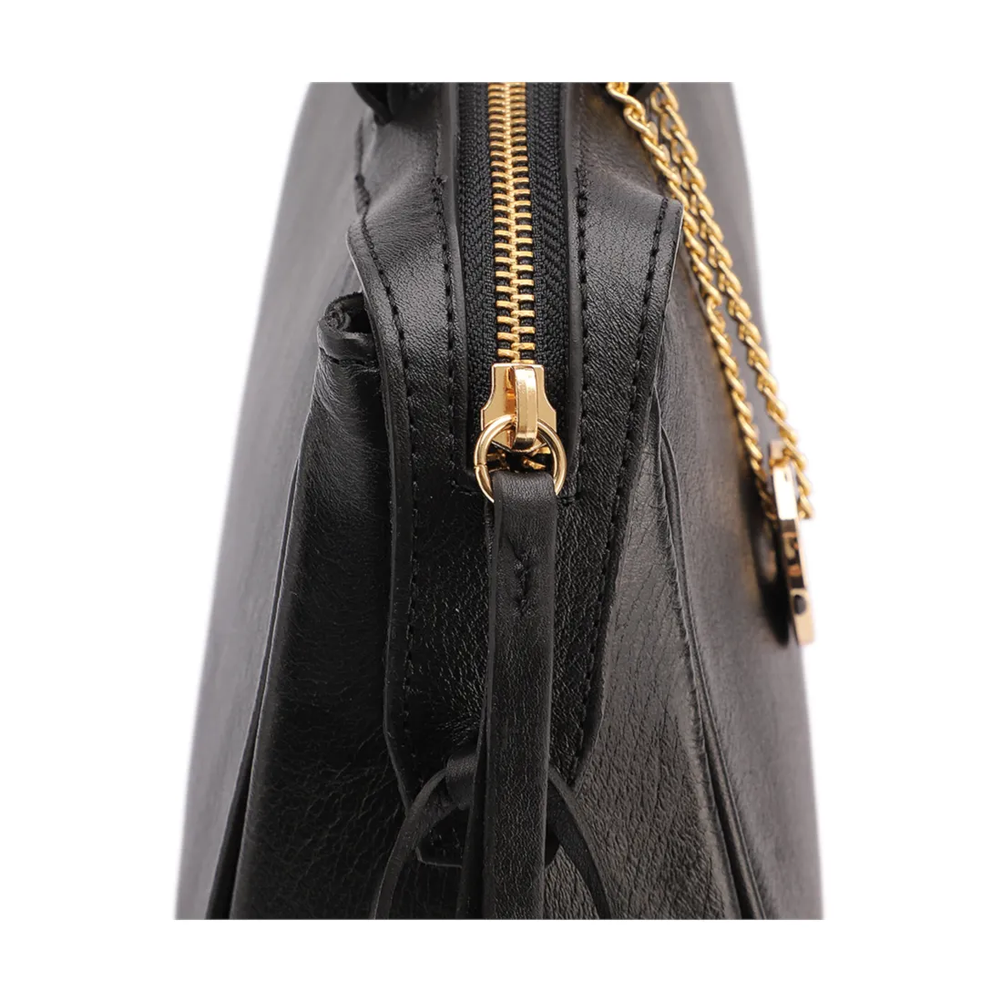 Bolsa Tote Média Couro Preto Tira Lateral - foto 6
