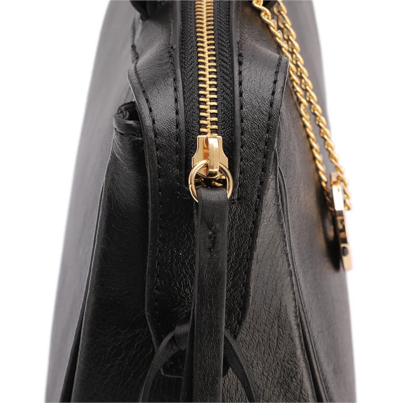 Bolsa Tote Média Couro Preto Tira Lateral - foto 6