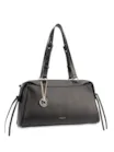 Bolsa Tote Média Couro Preto Tira Lateral - imagem 2