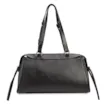 Bolsa Tote Média Couro Preto Tira Lateral - imagem 3