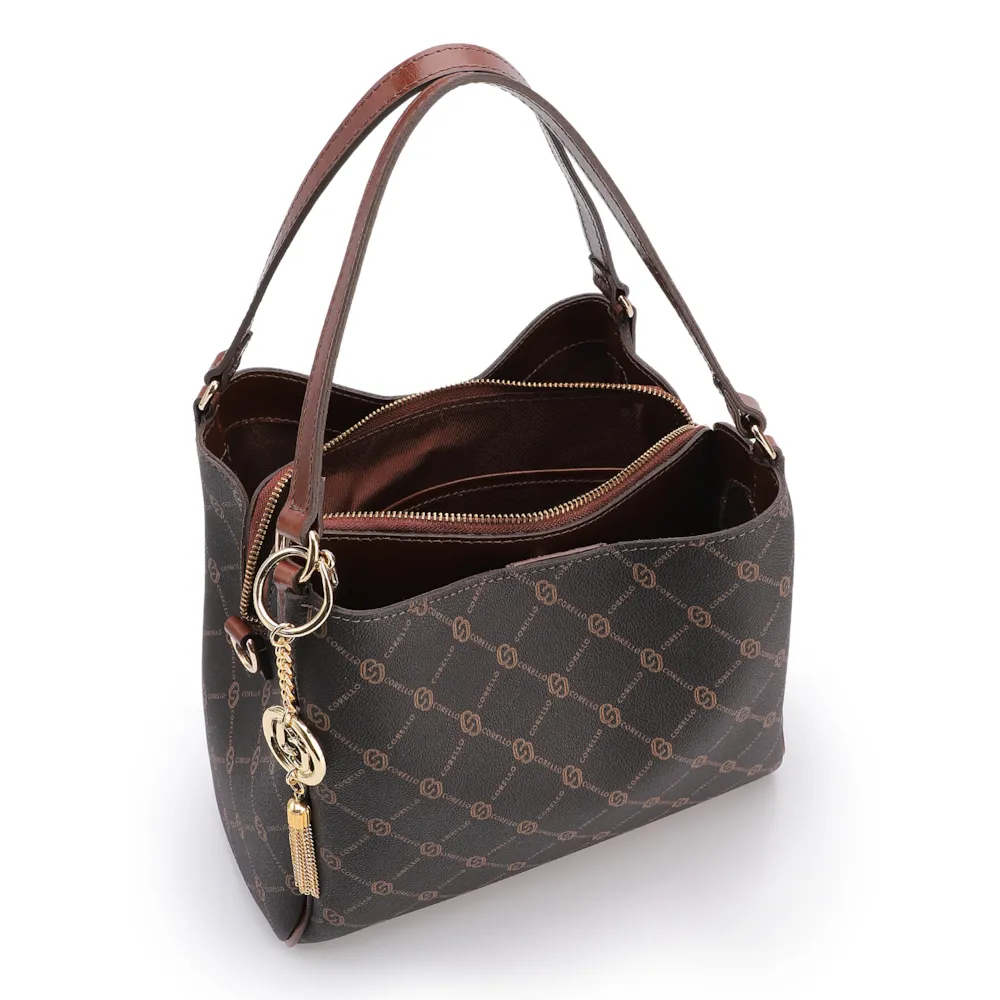 Bolsa Tote Monograma Alt/ Alça Couro Marrom - imagem 4
