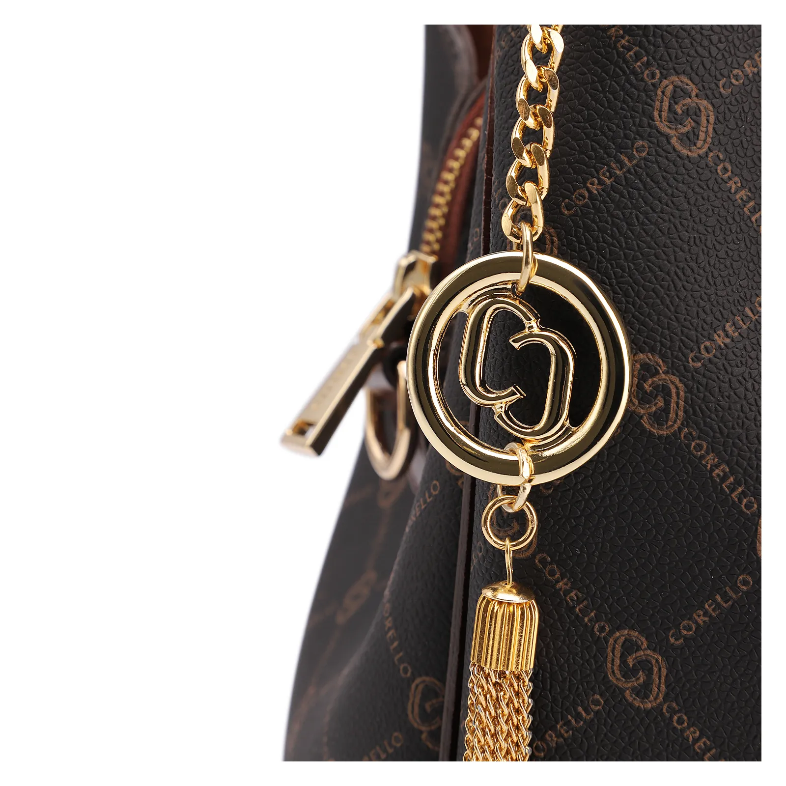 Bolsa Tote Monograma Alt/ Alça Couro Marrom