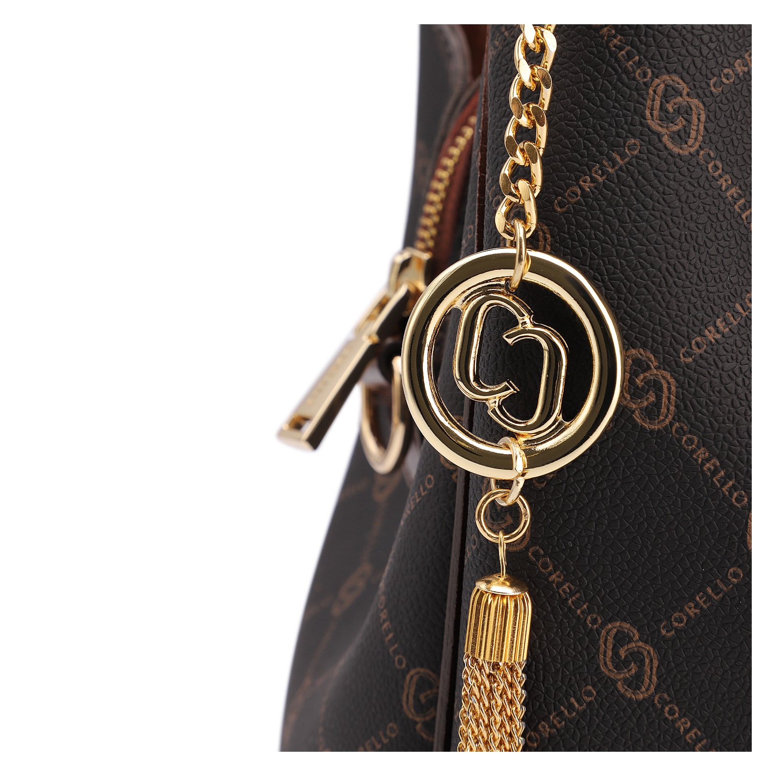 Bolsa Tote Monograma Alt/ Alça Couro Marrom