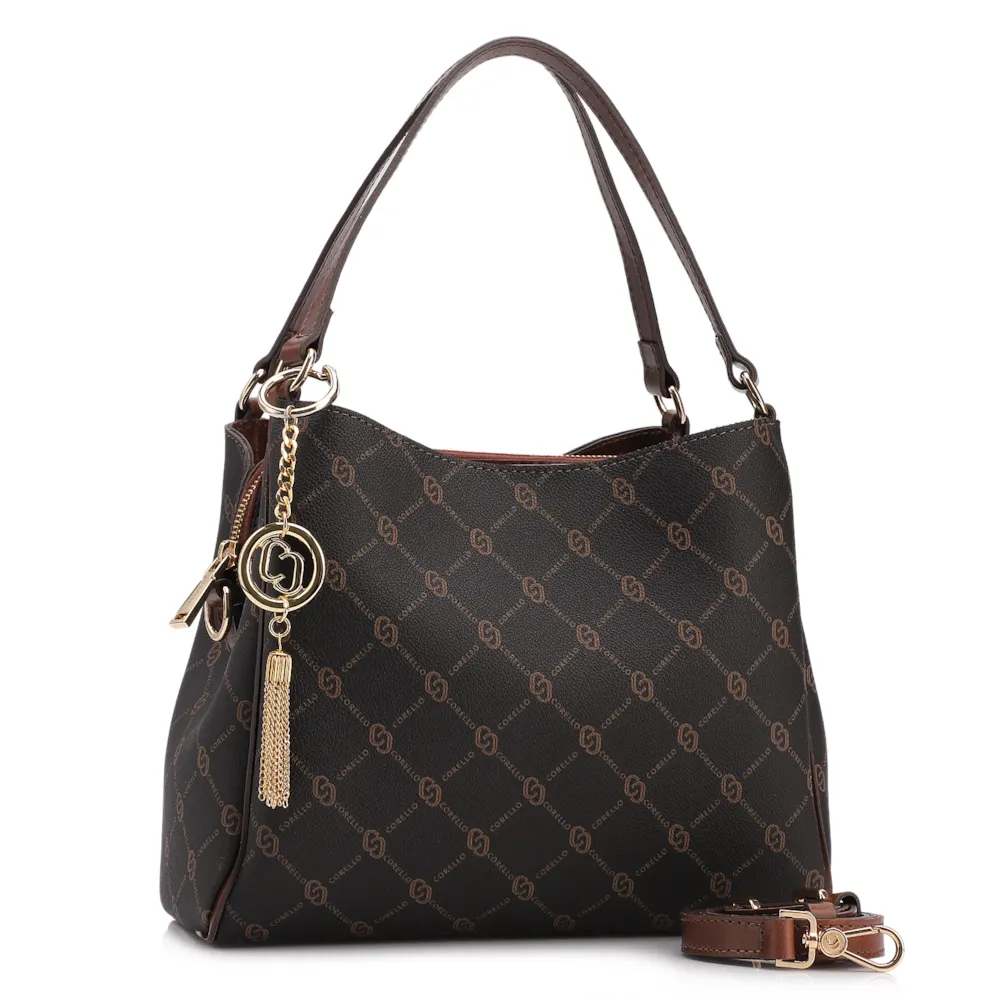 Bolsa Tote Monograma Alt/ Alça Couro Marrom - imagem 2