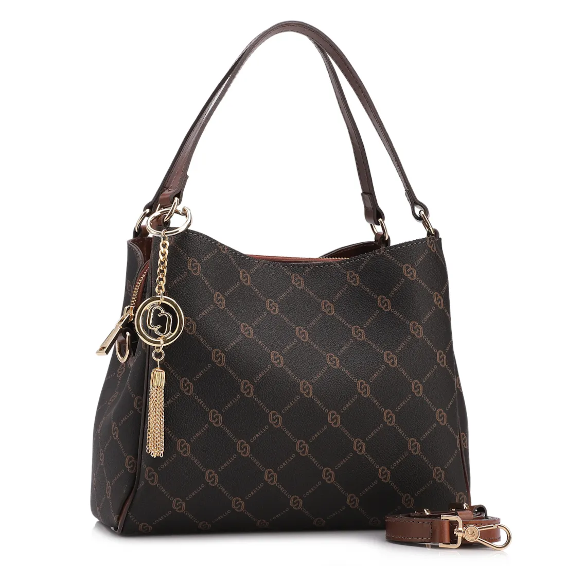 Bolsa Tote Monograma Alt/ Alça Couro Marrom - foto 2