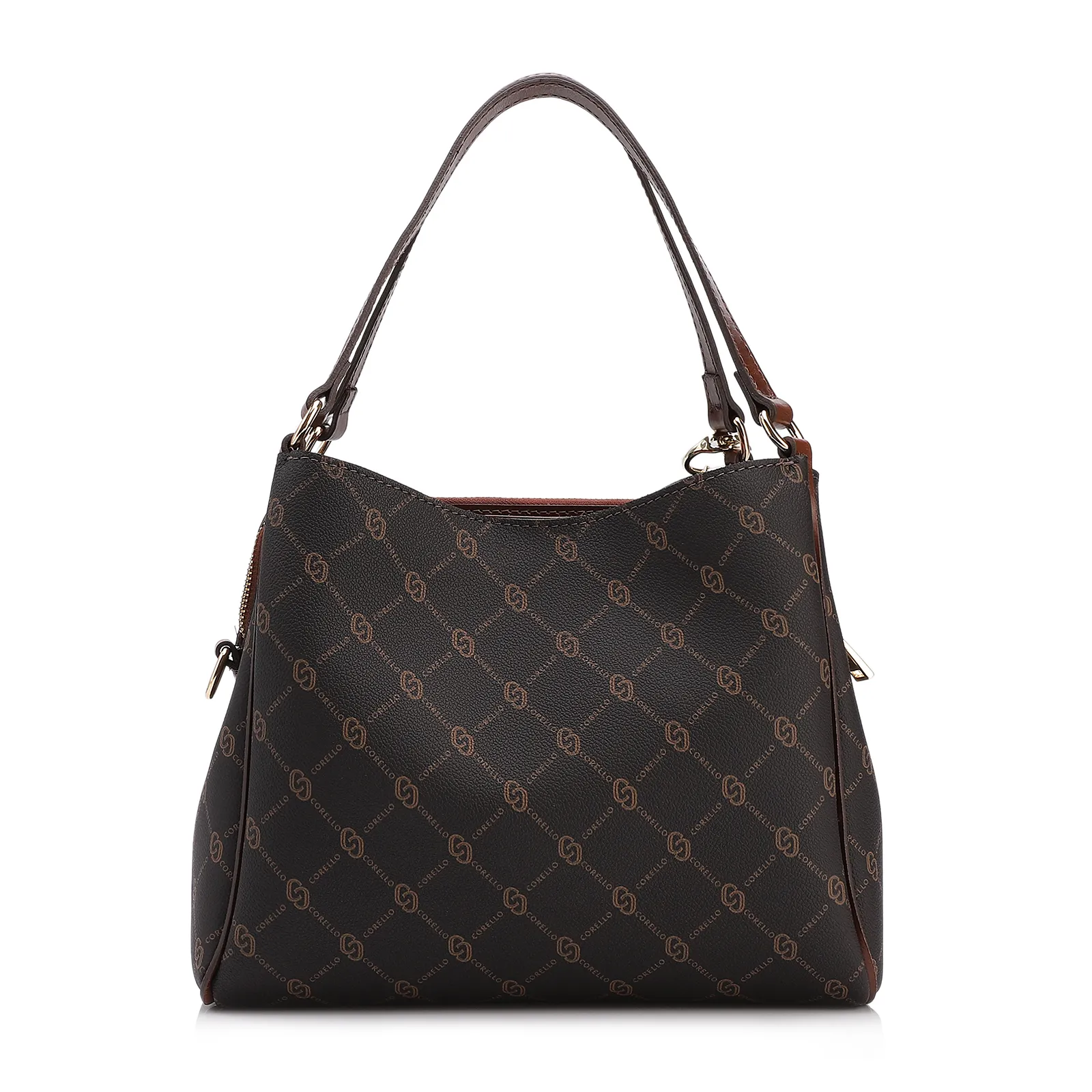 Bolsa Tote Monograma Alt/ Alça Couro Marrom