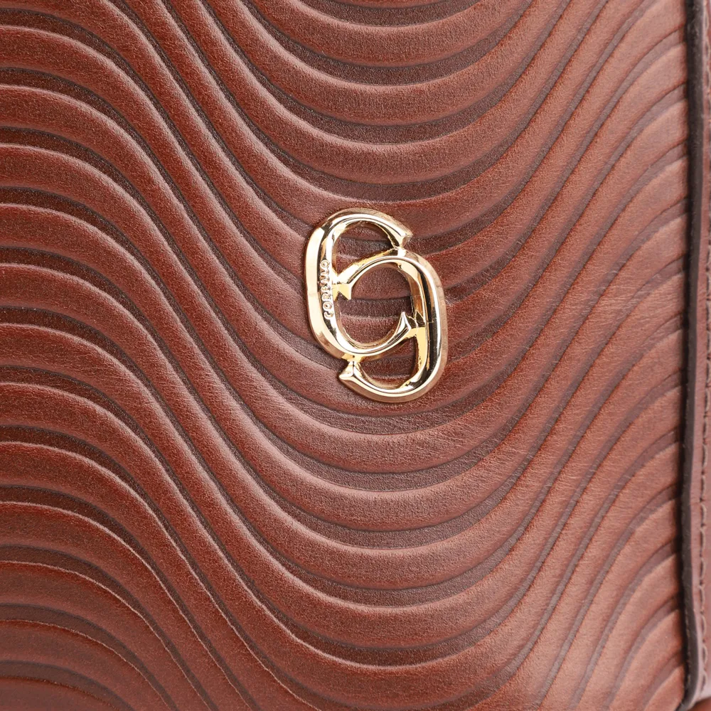 Bolsa Tote Ondas Couro Marrom - imagem 6
