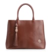 Bolsa Tote Ondas Couro Marrom - imagem 1
