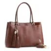 Bolsa Tote Ondas Couro Marrom - imagem 2