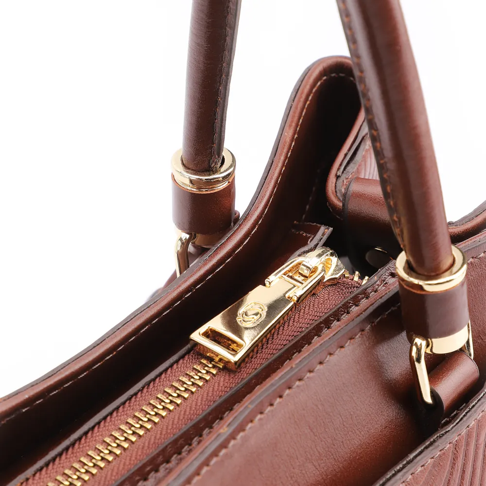 Bolsa Tote Ondas Couro Marrom - imagem 5