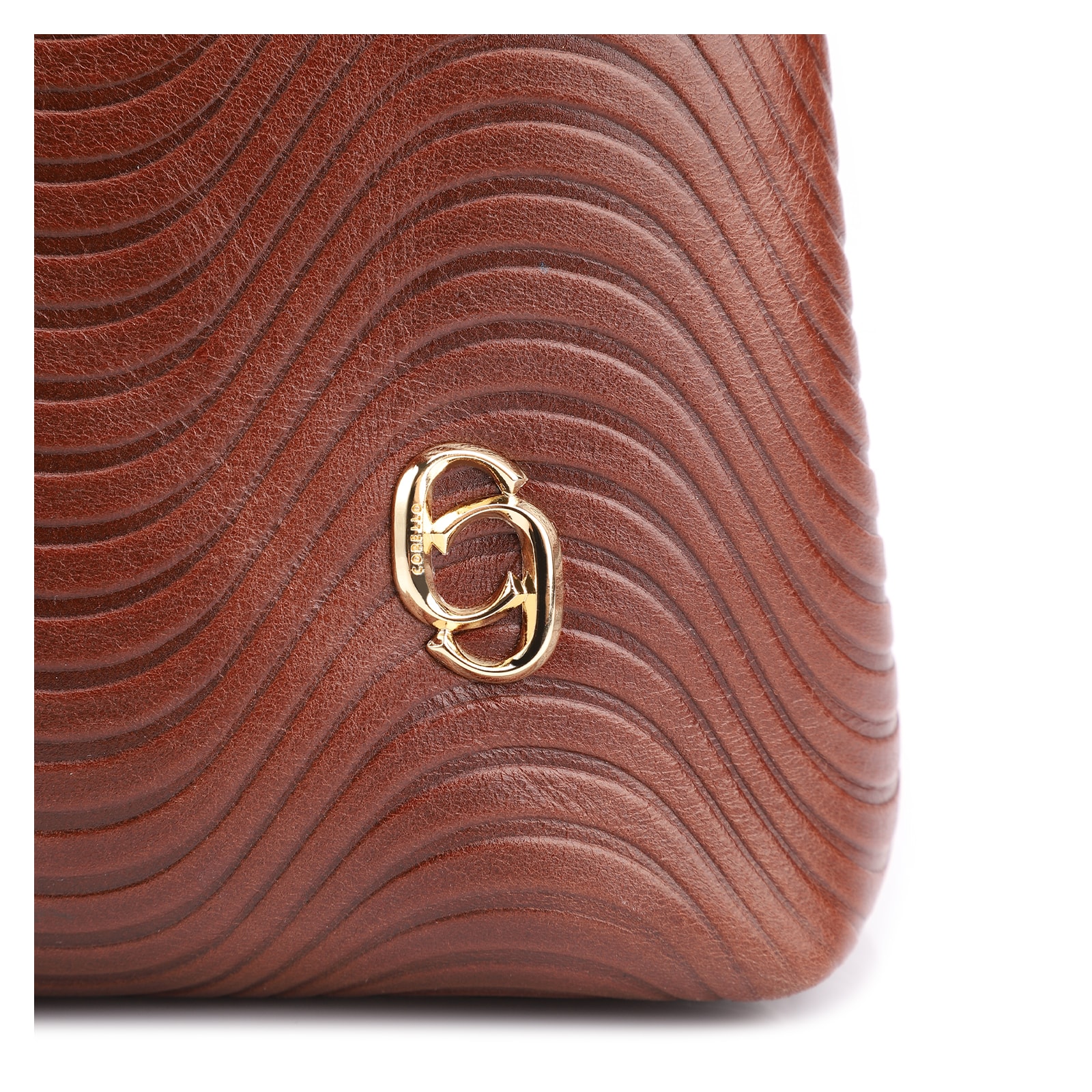 Bolsa Tote Ondas Couro Marrom