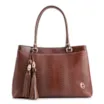 Bolsa Tote Ondas Couro Marrom - imagem 1