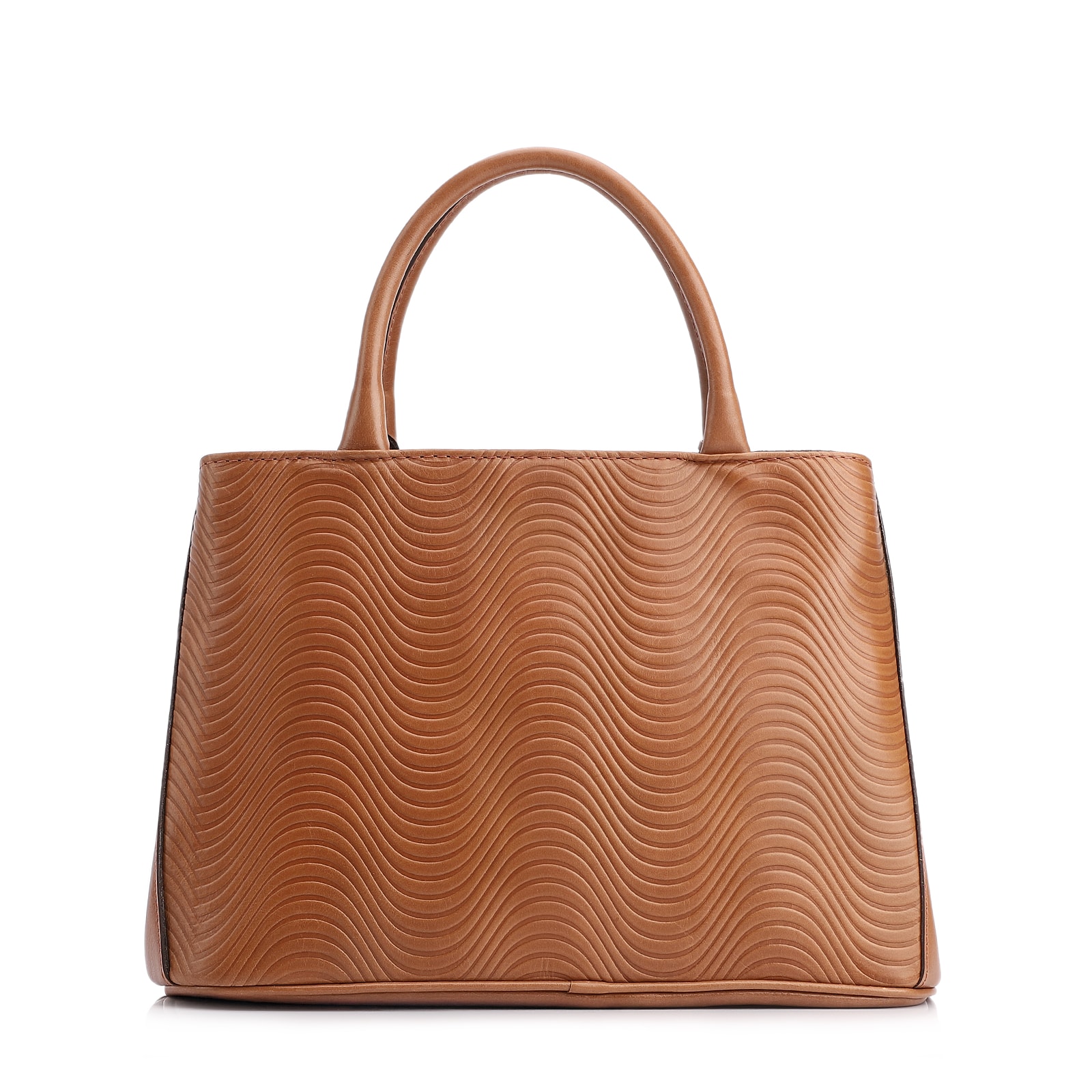 Bolsa Tote Ondas Couro Marrom Claro