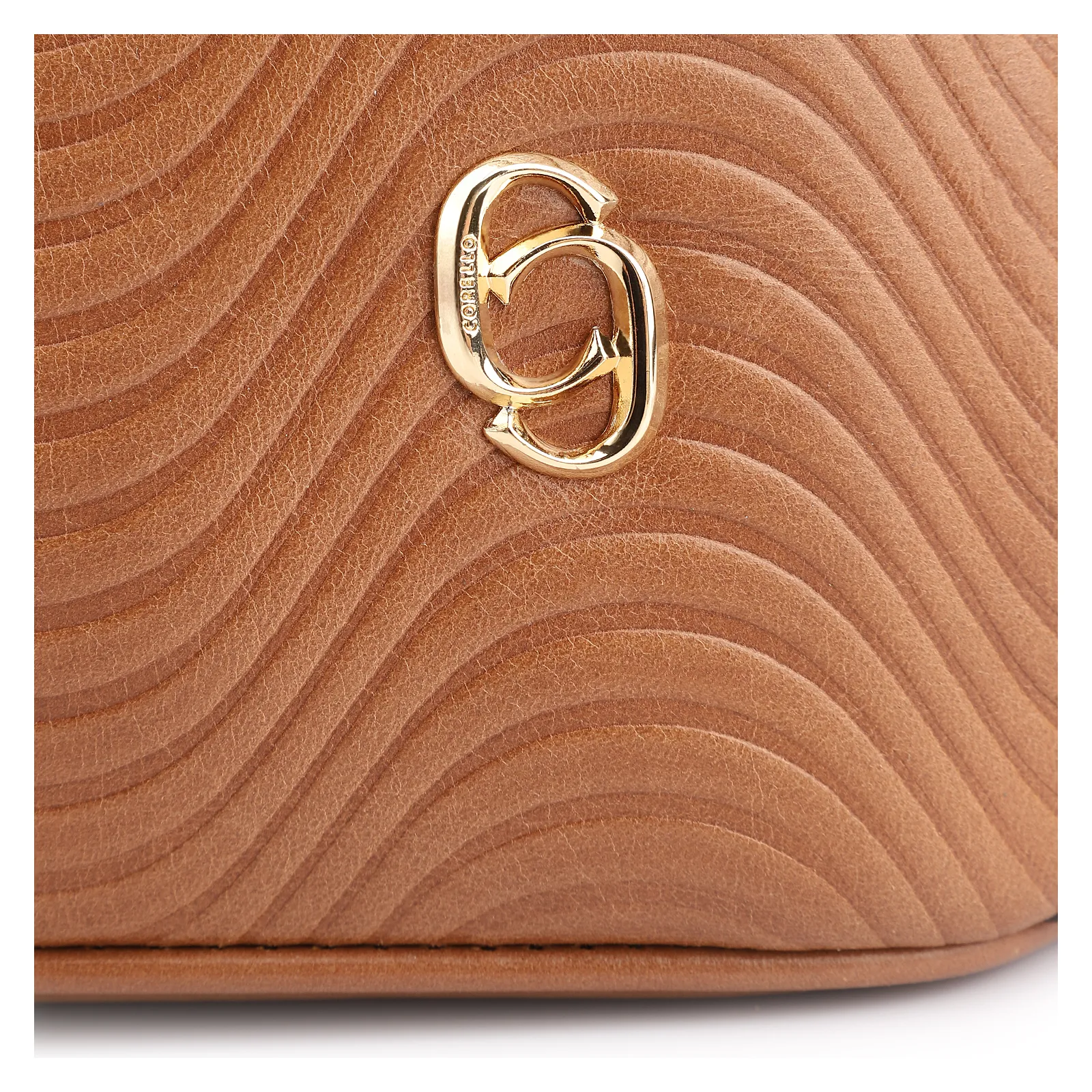Bolsa Tote Ondas Couro Marrom Claro