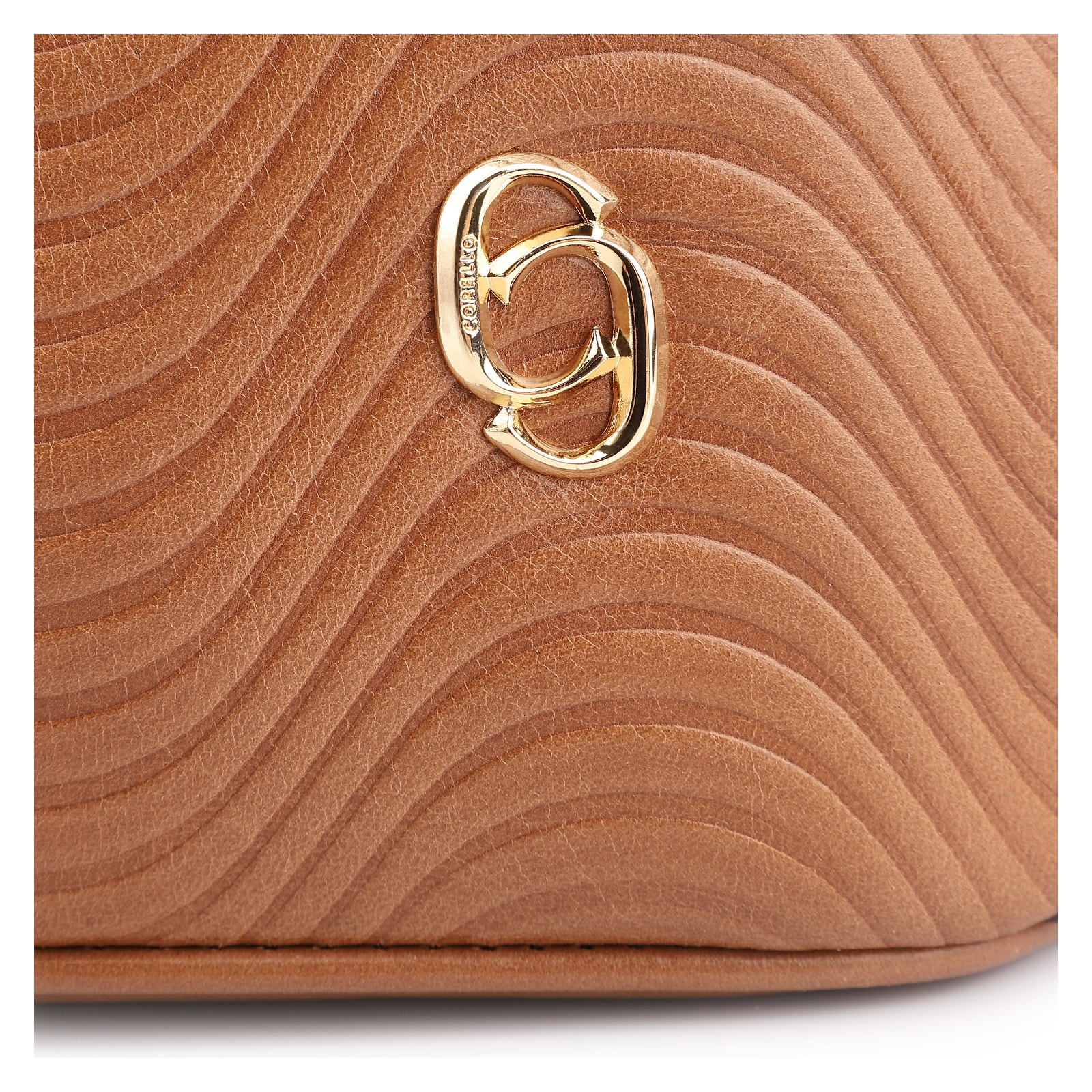 Bolsa Tote Ondas Couro Marrom Claro