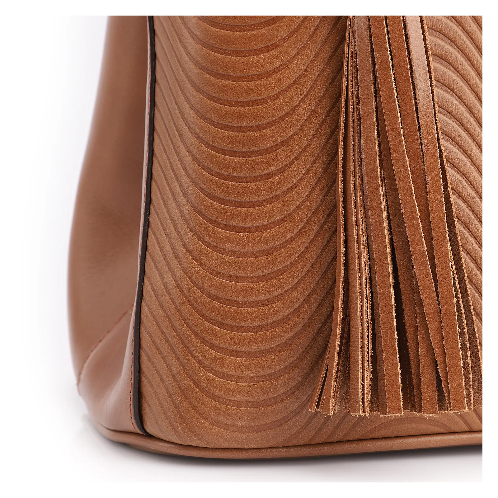 Bolsa Tote Ondas Couro Marrom Claro
