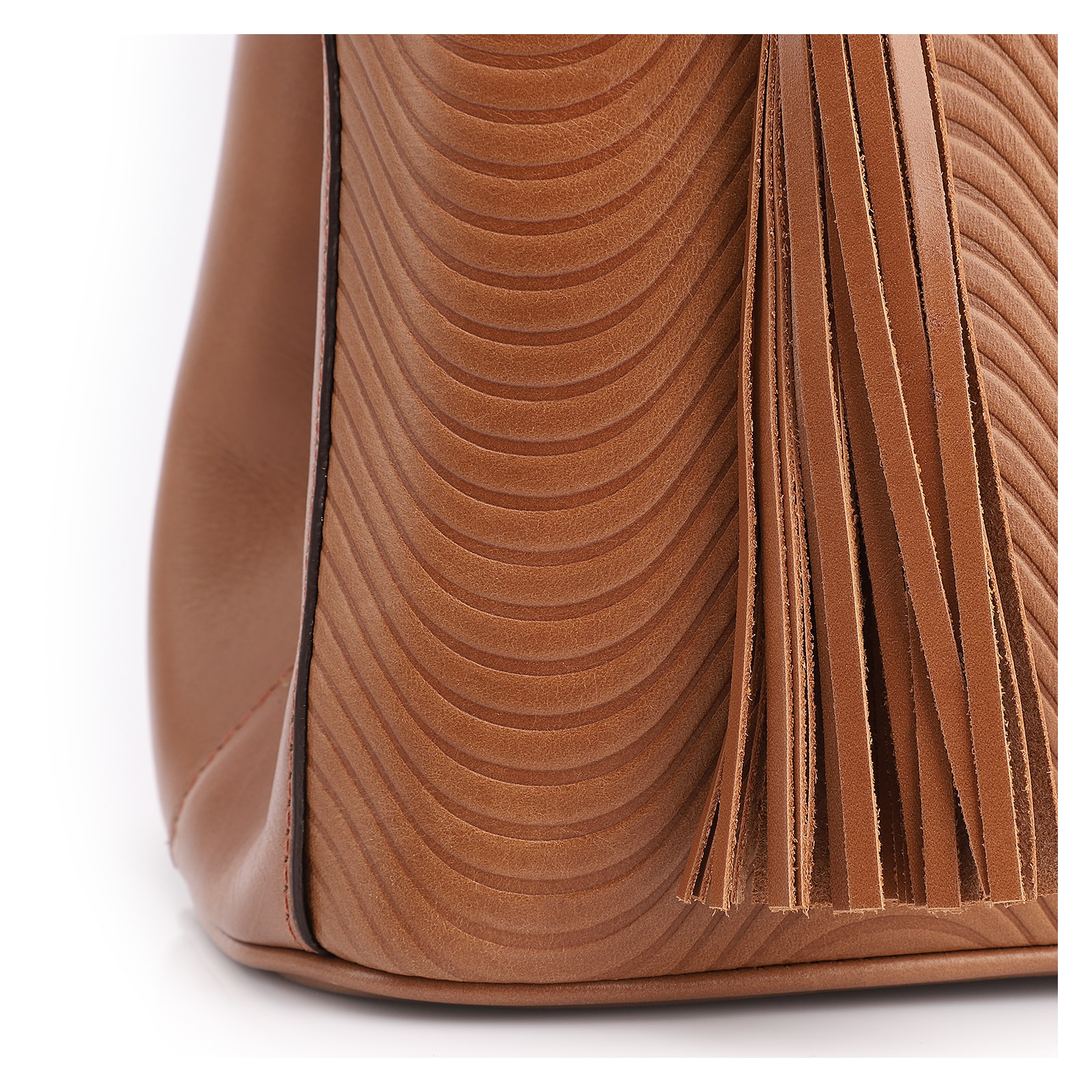 Bolsa Tote Ondas Couro Marrom Claro