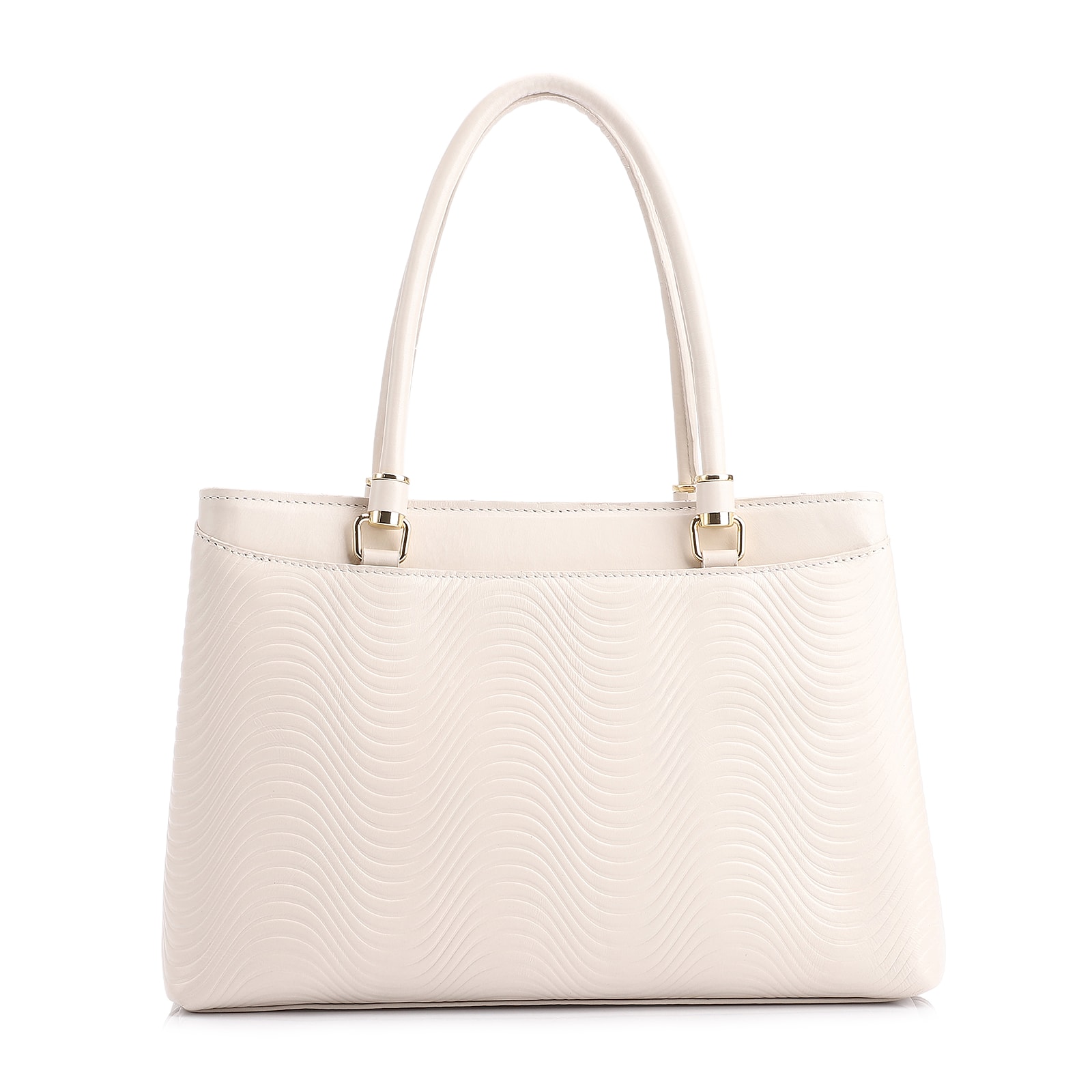 Bolsa Tote Ondas Couro Off White