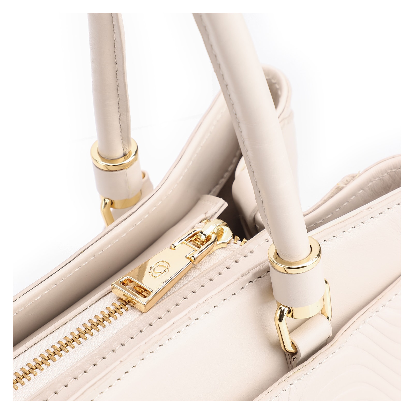 Bolsa Tote Ondas Couro Off White