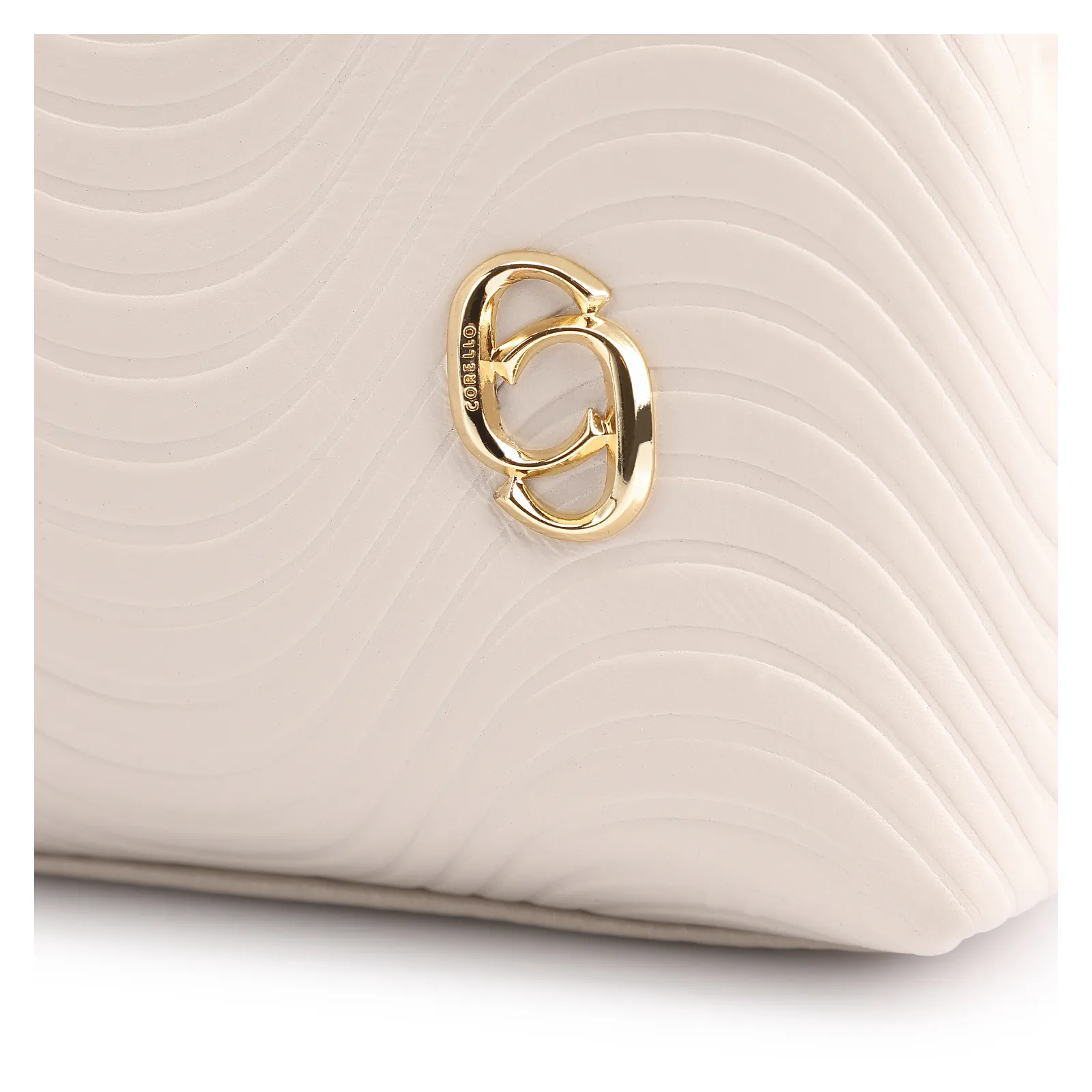 Bolsa Tote Ondas Couro Off White