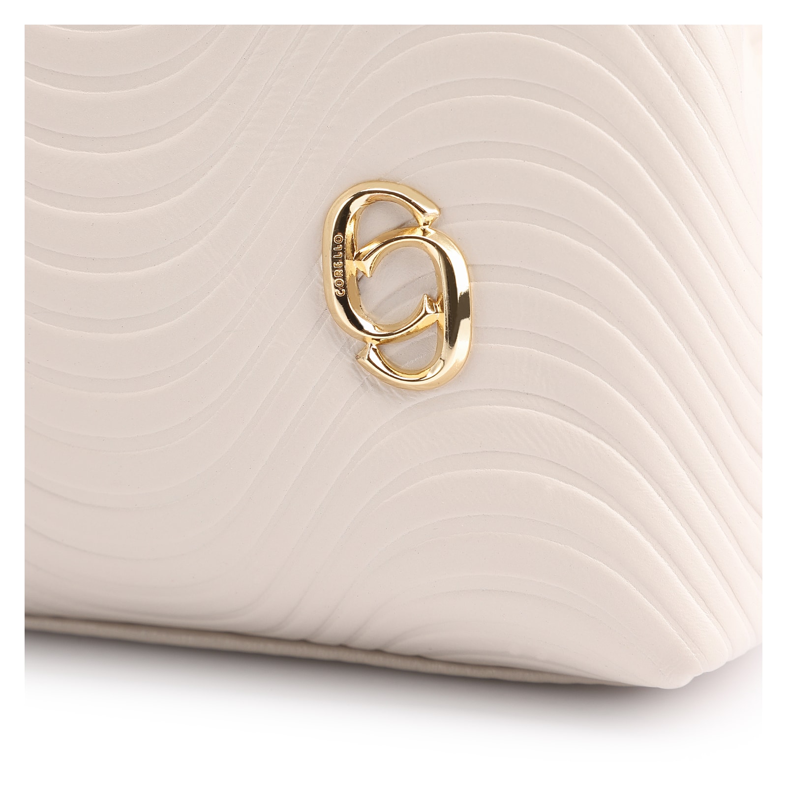 Bolsa Tote Ondas Couro Off White
