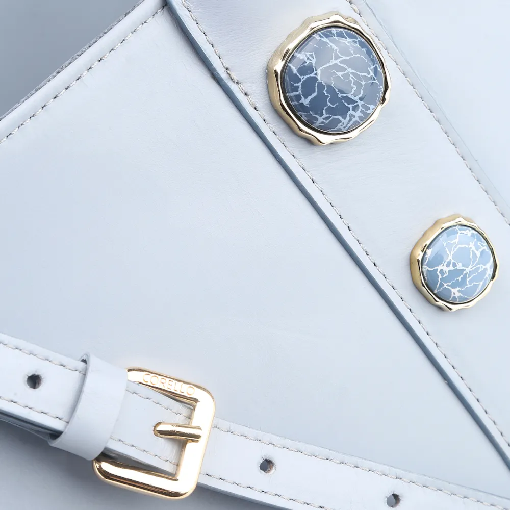 Bolsa Tote Pedras Couro Azul - imagem 8