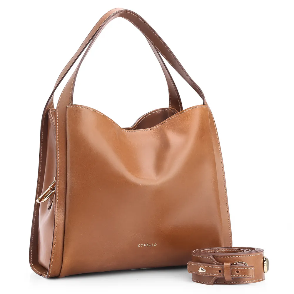 Bolsa Tote Pedras Couro Marrom - imagem 3