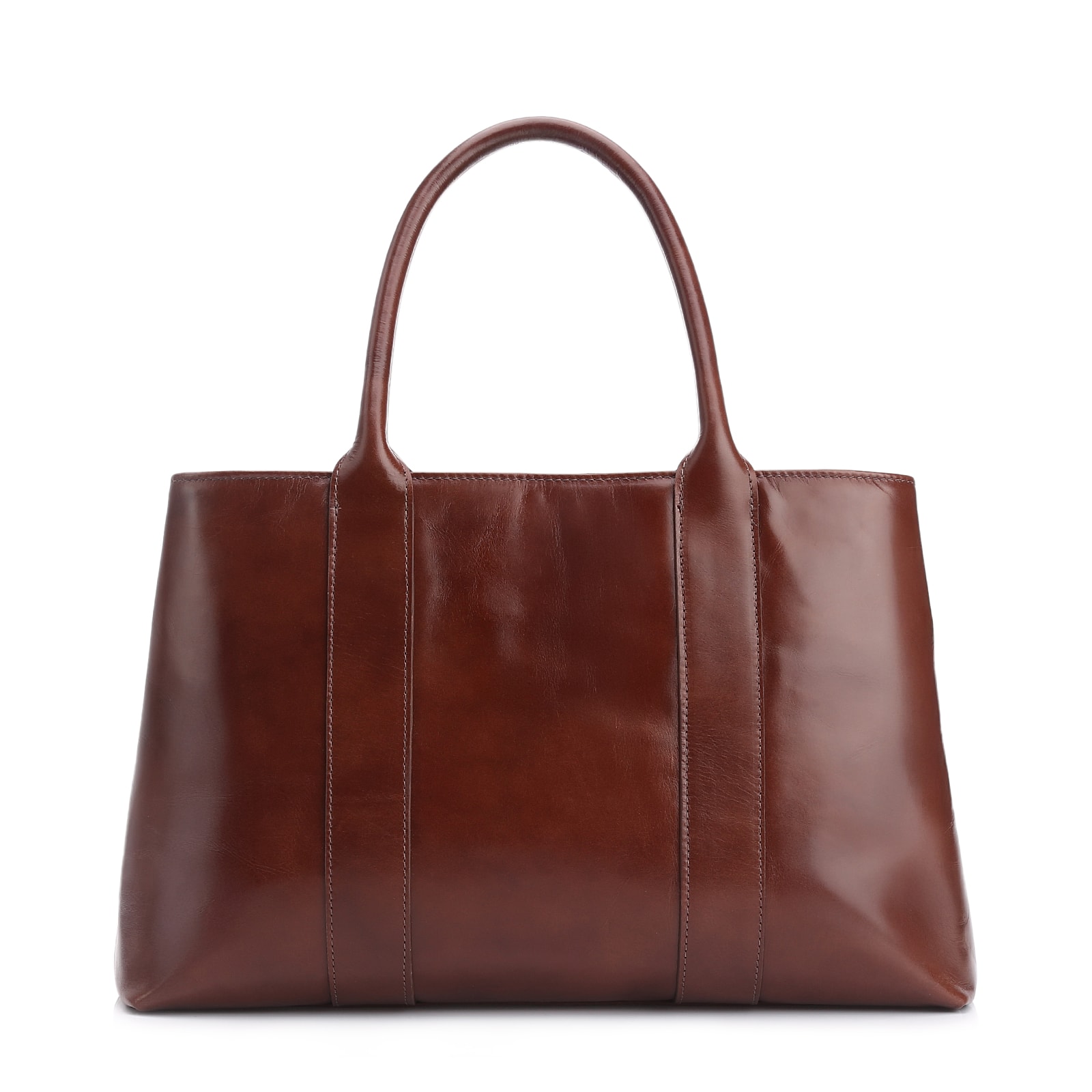 Bolsa Tote Pedras Couro Marrom