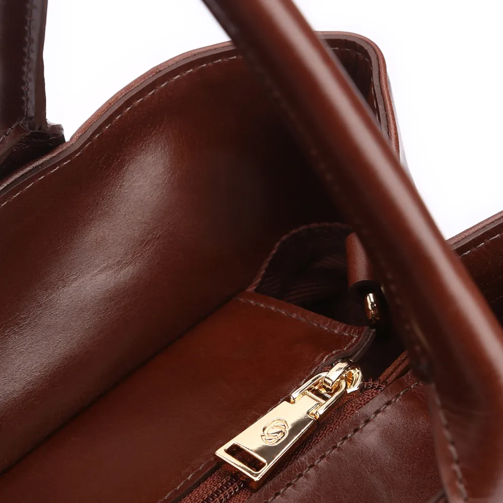 Bolsa Tote Pedras Couro Marrom - imagem 5