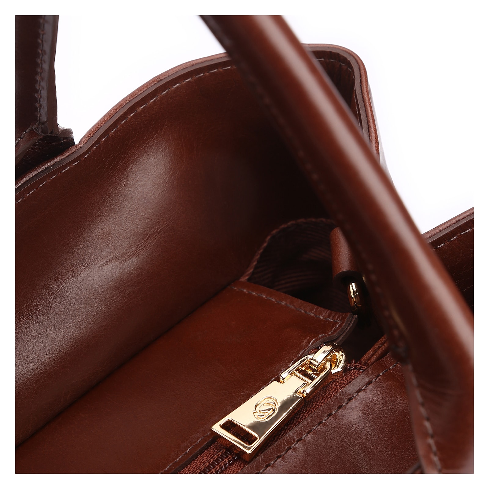 Bolsa Tote Pedras Couro Marrom