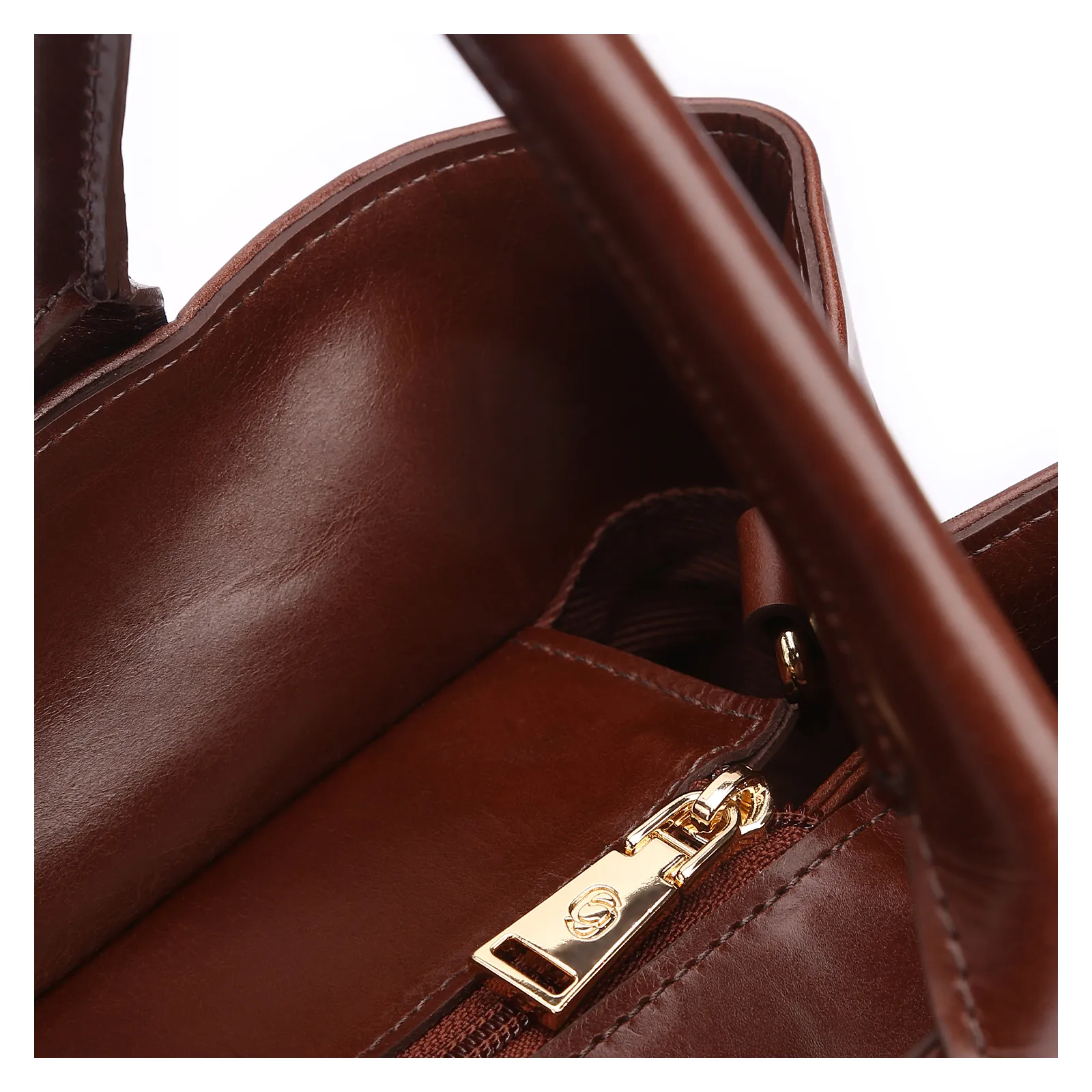 Bolsa Tote Pedras Couro Marrom