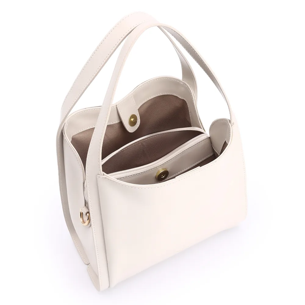 Bolsa Tote Pedras Couro Off White - imagem 4