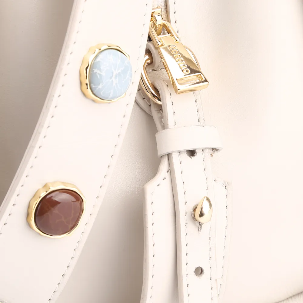 Bolsa Tote Pedras Couro Off White - imagem 5