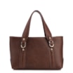 Bolsa Tote Pequena Couro Antique Marrom Alças Paralelas - imagem 3