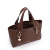Bolsa Tote Pequena Couro Antique Marrom Alças Paralelas - imagem 4