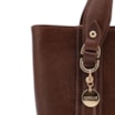Bolsa Tote Pequena Couro Antique Marrom Alças Paralelas - imagem 5