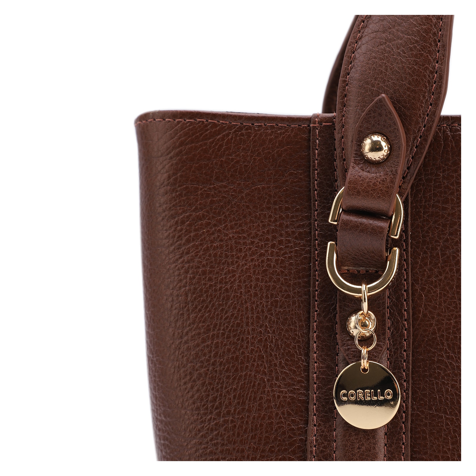 Bolsa Tote Pequena Couro Antique Marrom Alças Paralelas