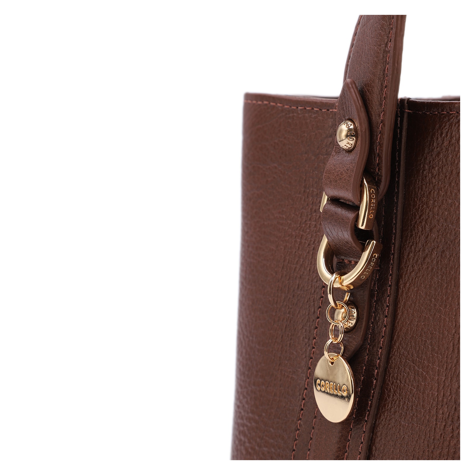 Bolsa Tote Pequena Couro Antique Marrom Alças Paralelas