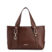 Bolsa Tote Pequena Couro Antique Marrom Alças Paralelas - imagem 1