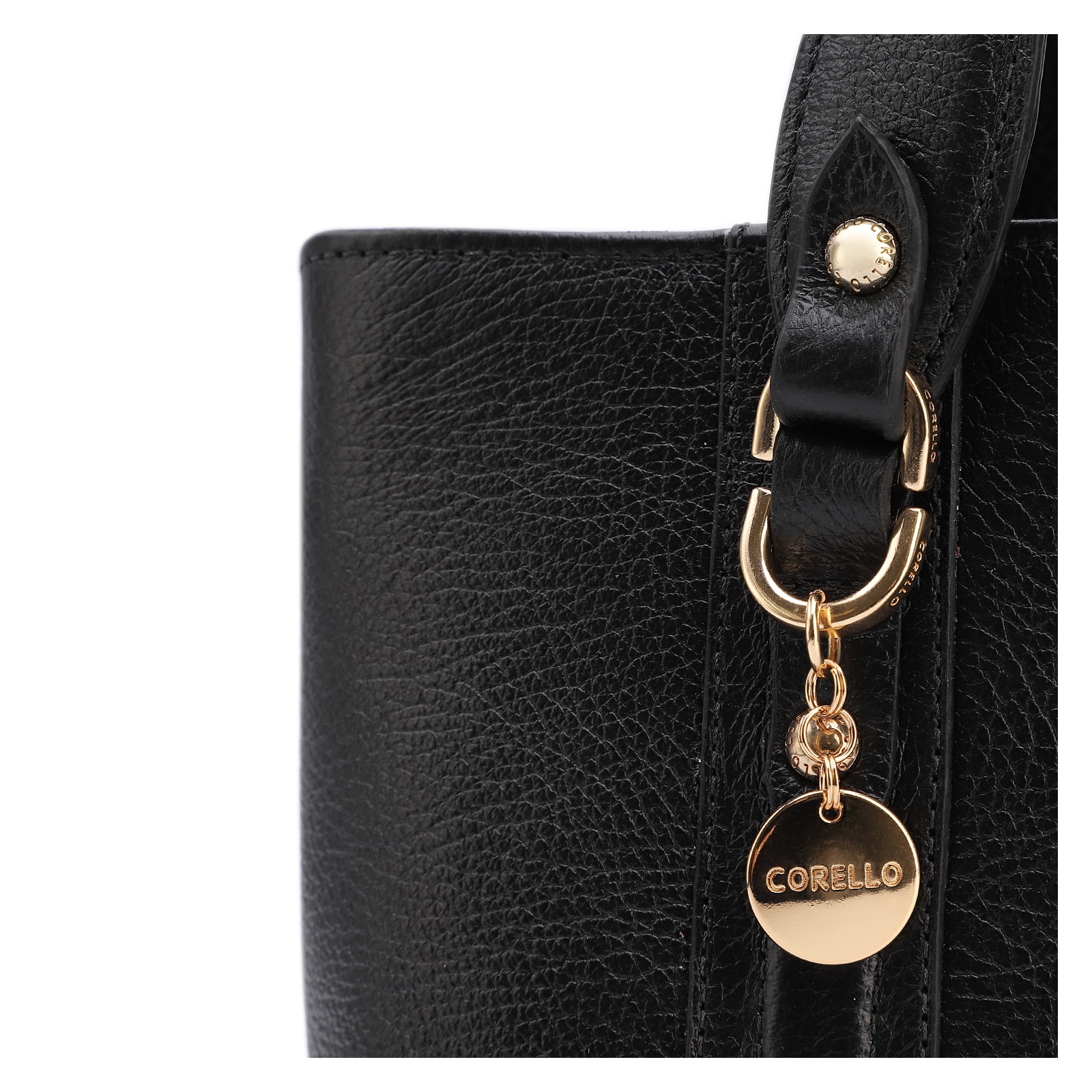 Bolsa Tote Pequena Couro Antique Preta Alças Paralelas