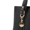Bolsa Tote Pequena Couro Antique Preta Alças Paralelas - imagem 5