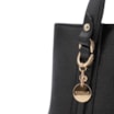 Bolsa Tote Pequena Couro Antique Preta Alças Paralelas - imagem 5