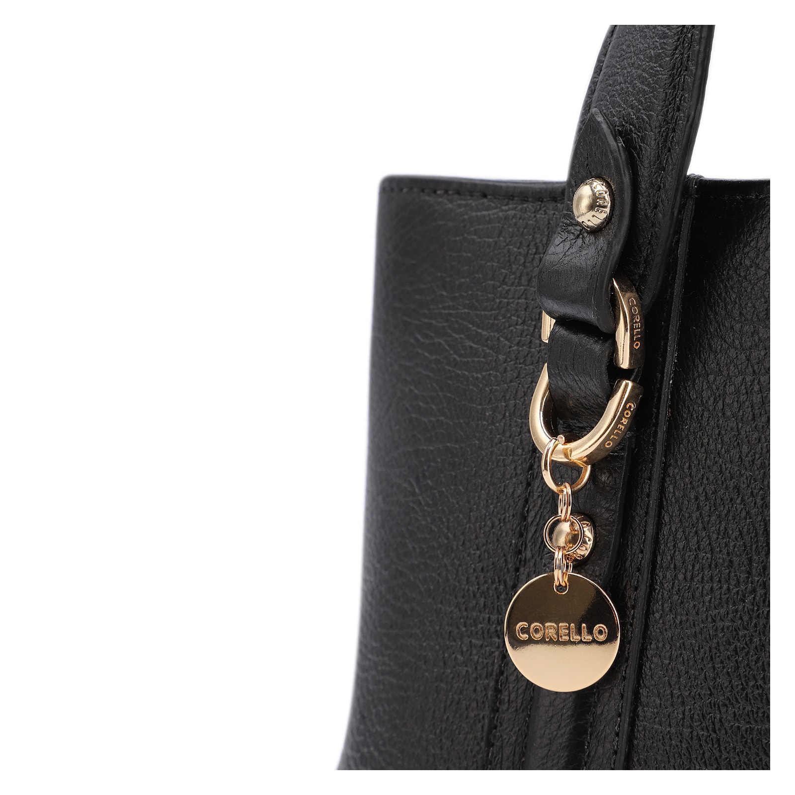 Bolsa Tote Pequena Couro Antique Preta Alças Paralelas