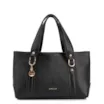 Bolsa Tote Pequena Couro Antique Preta Alças Paralelas - imagem 1