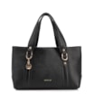Bolsa Tote Pequena Couro Antique Preta Alças Paralelas - imagem 1