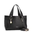 Bolsa Tote Pequena Couro Antique Preta Alças Paralelas - imagem 2