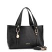 Bolsa Tote Pequena Couro Antique Preta Alças Paralelas - imagem 2