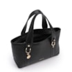 Bolsa Tote Pequena Couro Antique Preta Alças Paralelas - imagem 3