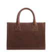 Bolsa Tote Pequena Couro Marrom Corrente Pingente - imagem 3
